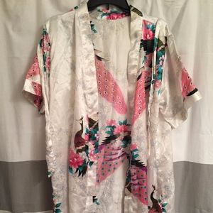 Silk Bath Robe | Peacock Design